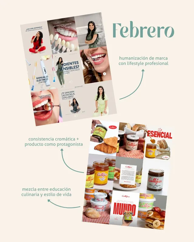 Feeds de febrero: una clínica dental y una marca de alimentos
