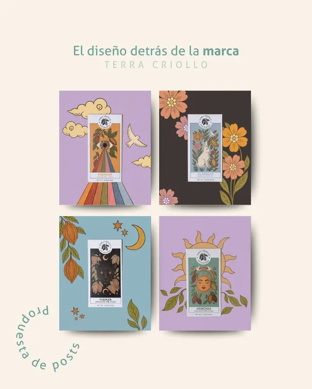 Cuatro posts ilustrados para los chocolates de Terra Criollo